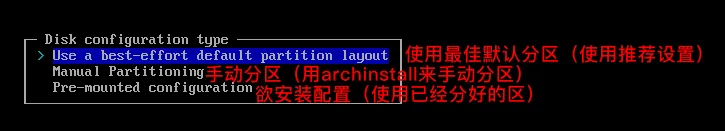 分区选项